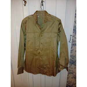 Army WWII Durable Press Man's Utility Shirt Poly/Cotton OG-507 Size 14 1/2 x 33